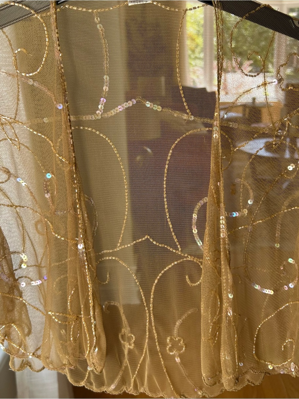 1920s style beaded sequin evening cape bolero flapper shawl. Made in India - Picture 5 of 10